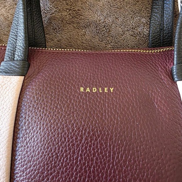 Radley London Waterloo Way Zip-Top Satchel Bag Merlot Burgundy Leather NWT - Picture 3 of 16